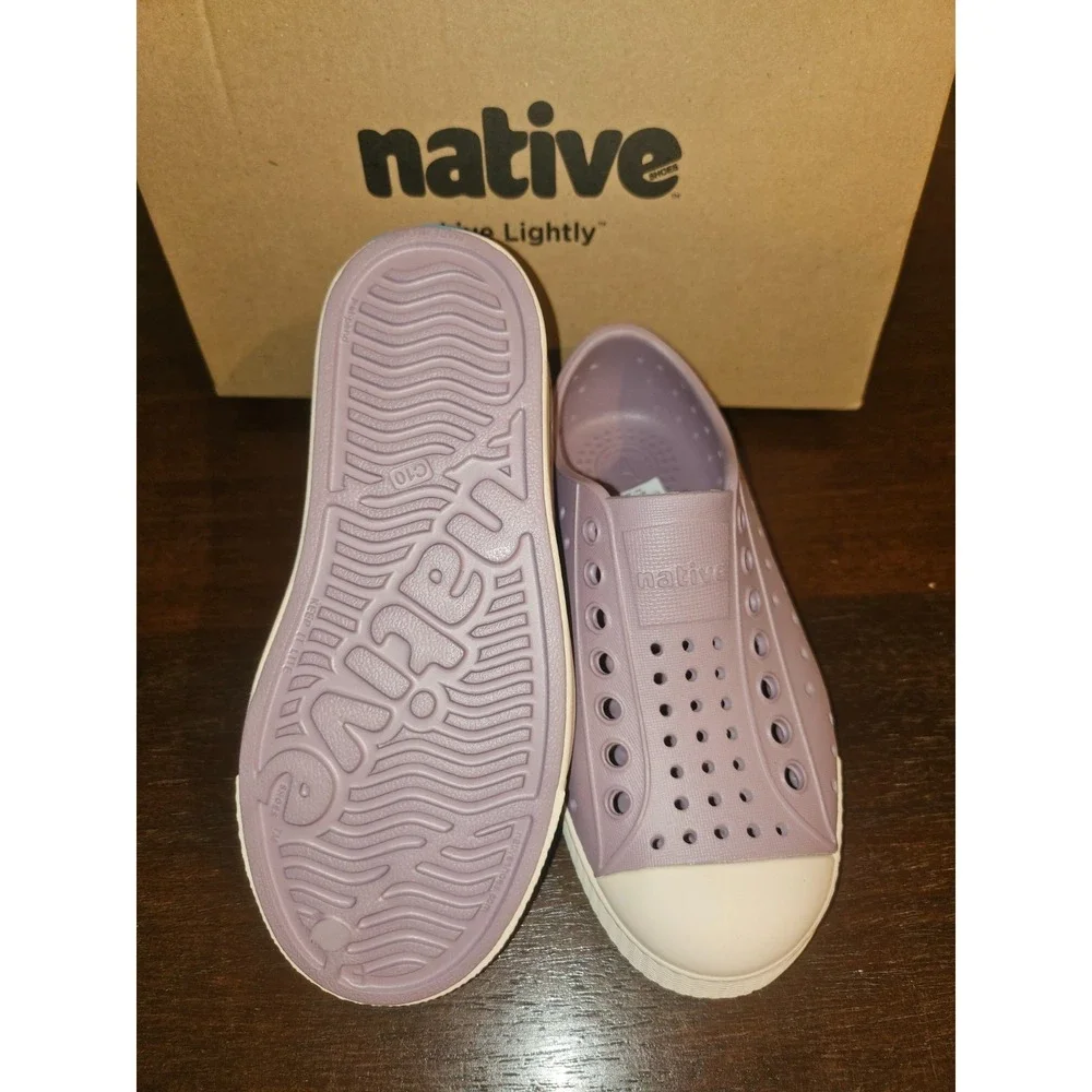 Native Jefferson Wildflower Purple/Lint Pink Slip-On Water Shoes Size J2